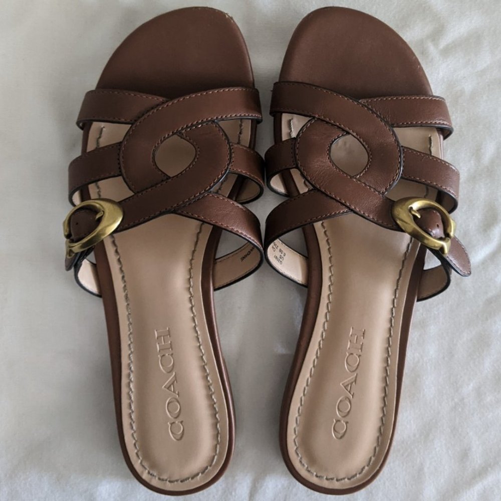 Coach Leather Sandals Brown 6.5